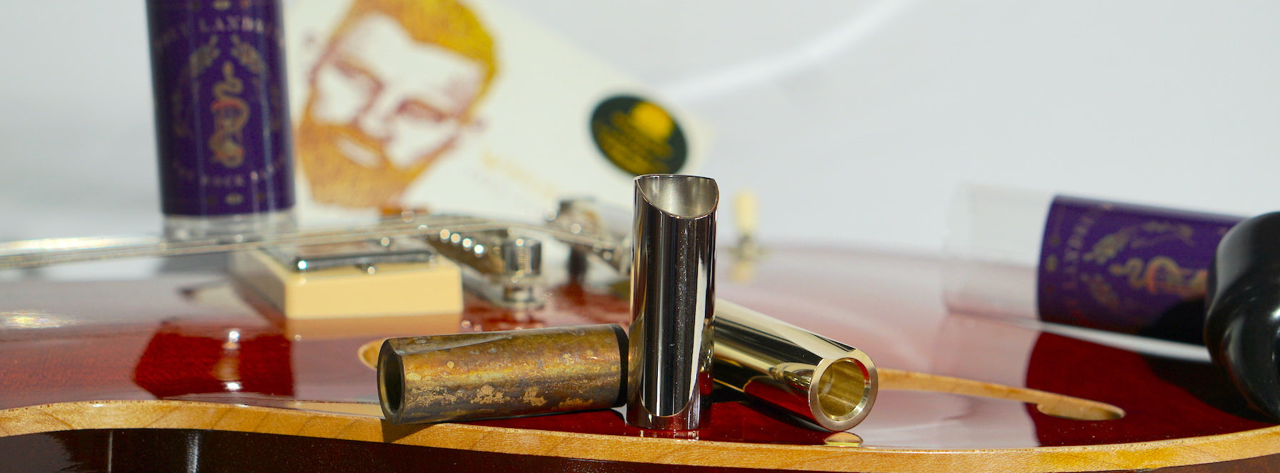 Joey Landreth Signature Rock Slide — polished brass guitar slide